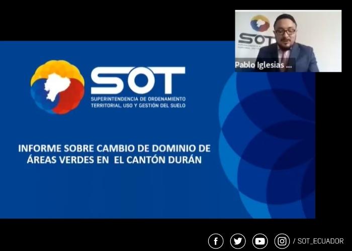 SOT investiga cambio de dominio de áreas verdes en Durán