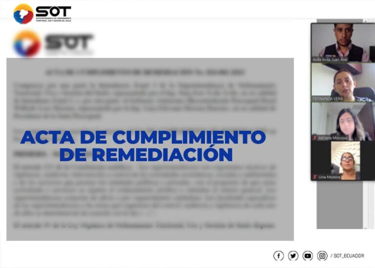 Con plan de remediación GAD Parroquial corrigió PDOT