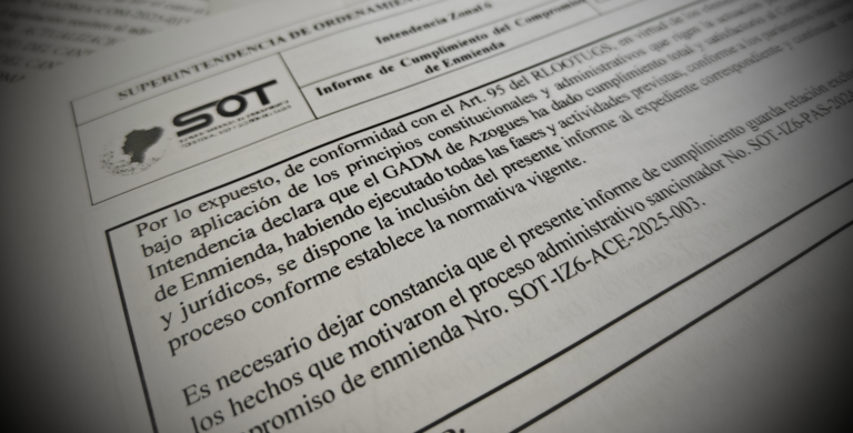 La SOT constató cumplimiento de compromiso de remediación en el cantón Azogues